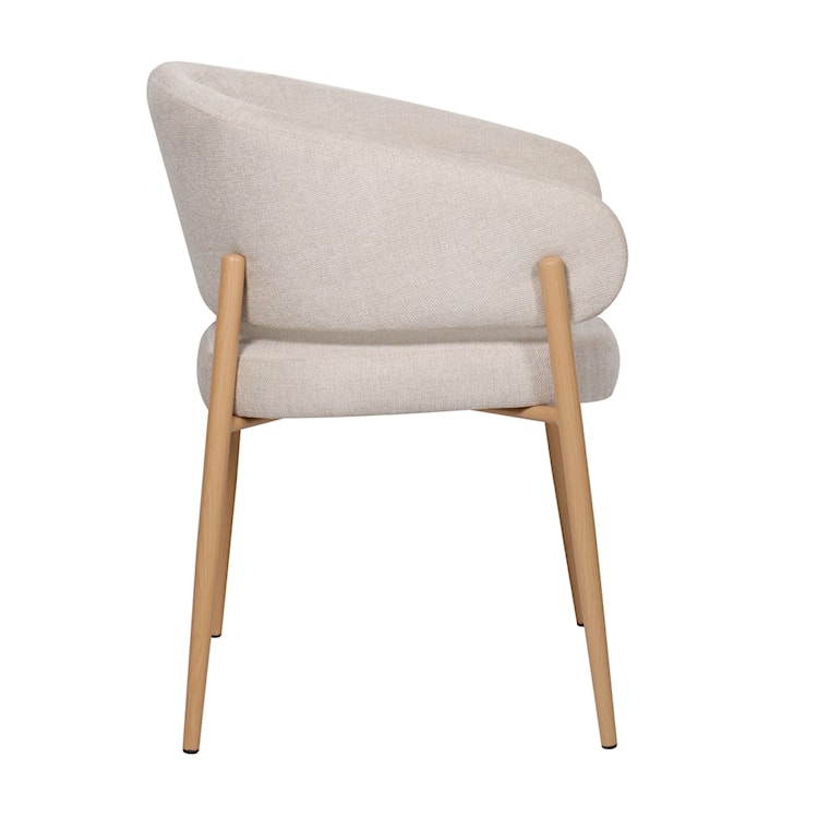 Krzesło tapicerowane Resilly beżowa plecionka/ dębowe nóżki  - zdjęcie 2