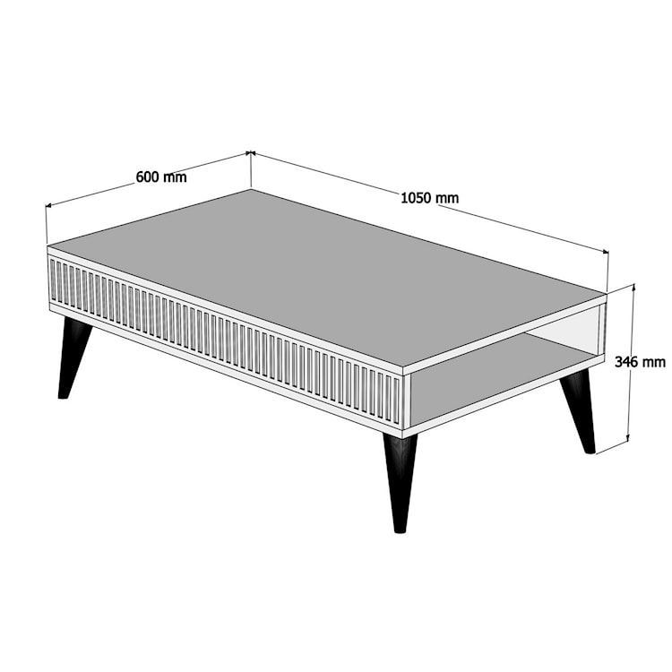 Stolik kawowy prostokątny Instiny 105x60 cm orzech/biały marmur  - zdjęcie 4