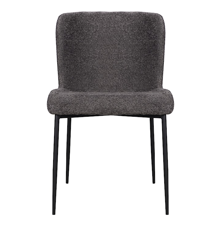 Krzesło tapicerowane Neul szary bouclé na czarnych nogach  - zdjęcie 4
