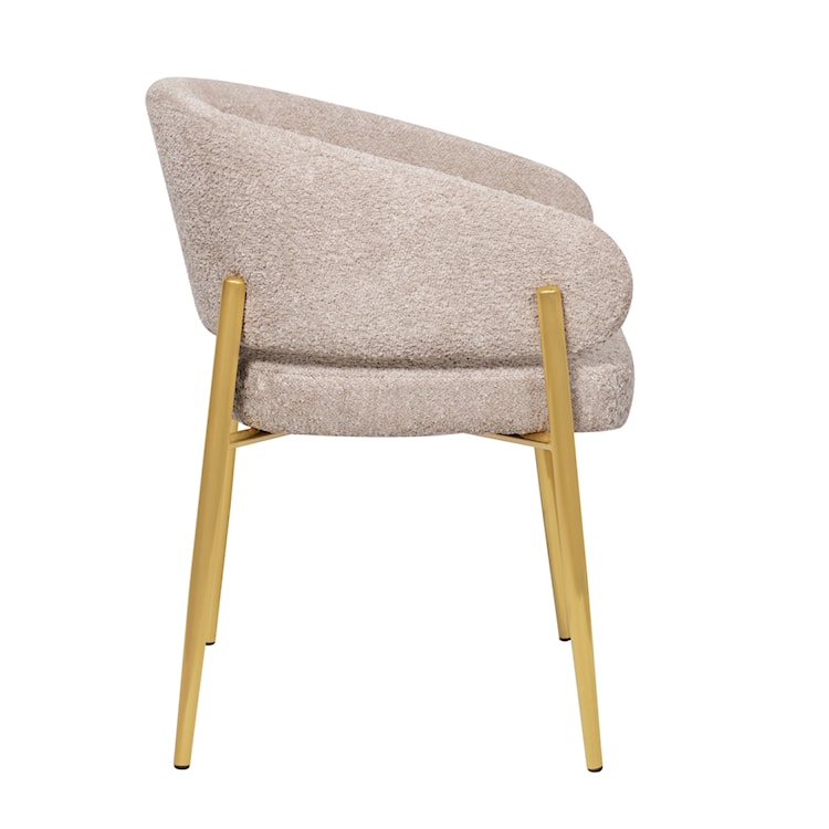 Krzesło tapicerowane Resilly w tkaninie boucle beżowe/ złote nóżki  - zdjęcie 3