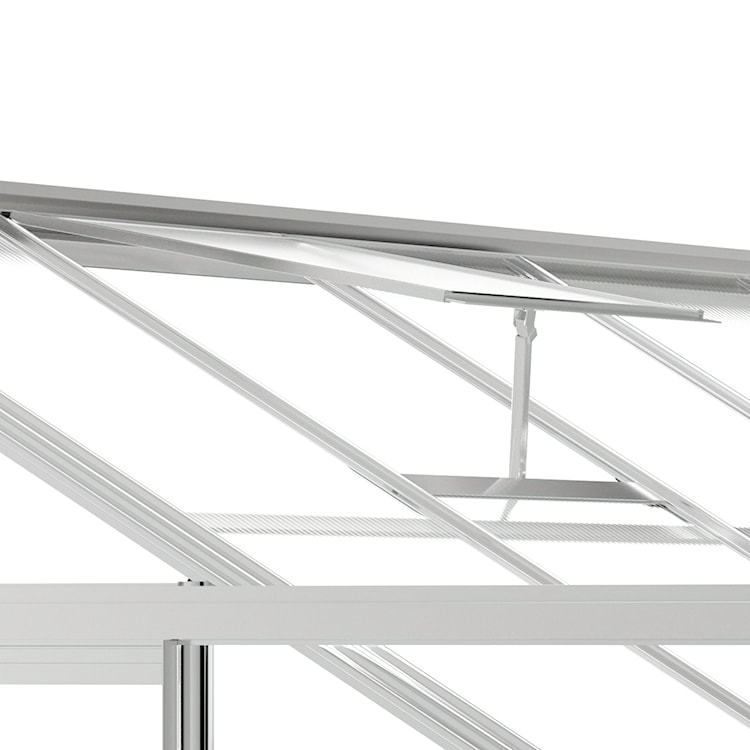 Szklarnia ogrodowa aluminiowa poliwęglanowa 3,78 m2 pięciosekcyjna z fundamentem 124x305 cm srebrna  - zdjęcie 5