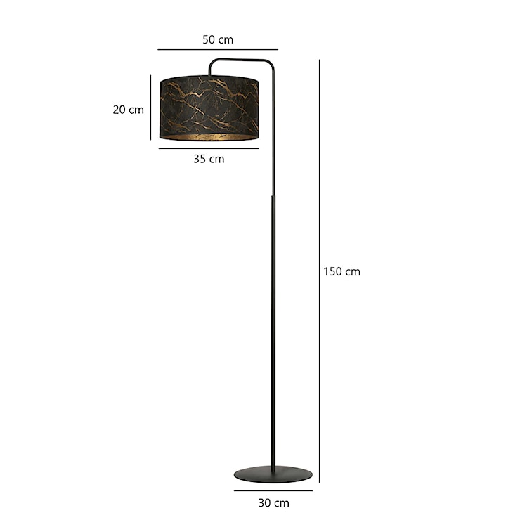 Lampa podłogowa Borra 150 cm czarny marmur  - zdjęcie 7