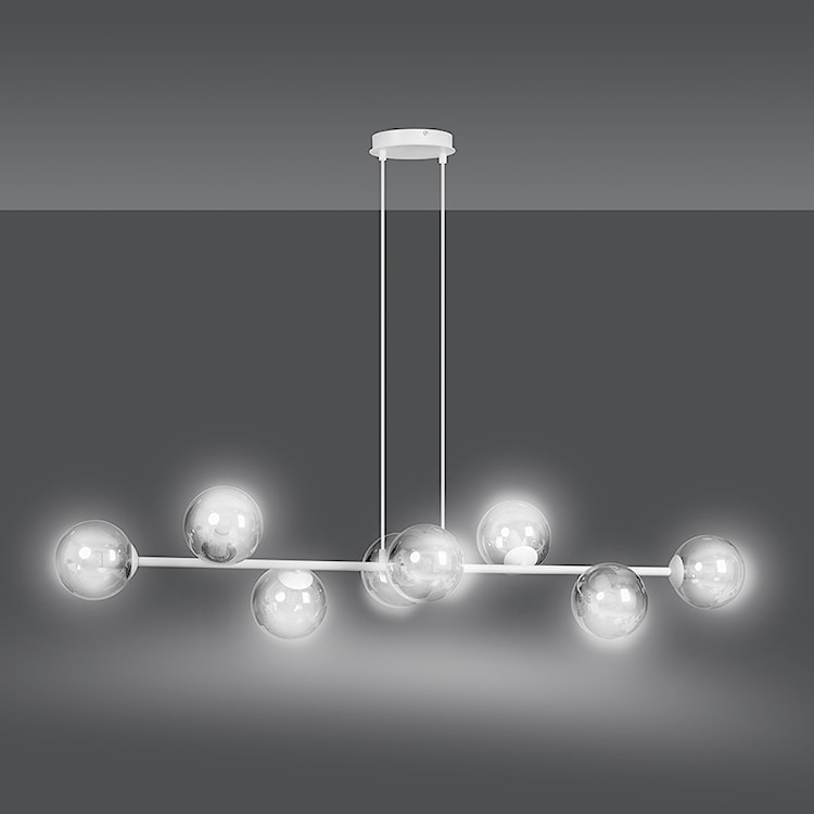 Lampa wisząca Sulmona biała z grafitowymi kloszami x8  - zdjęcie 7