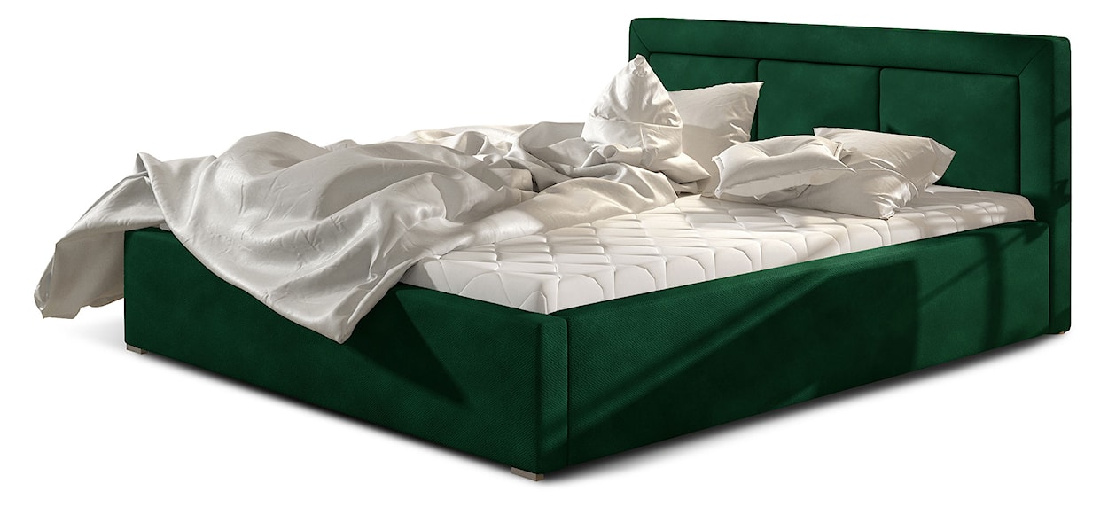 Łóżko tapicerowane Pritoka 200x200 cm z pojemnikiem zielone