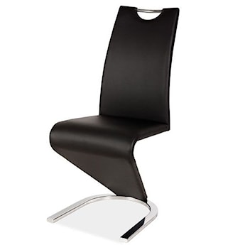 Krzesło tapicerowane Sferro czarna ekoskóra na chromowanej podstawie