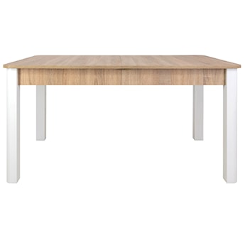 Stół rozkładany Eagor 125-165x80 cm  zaokrąglonymi rogami dąb sonoma - biały