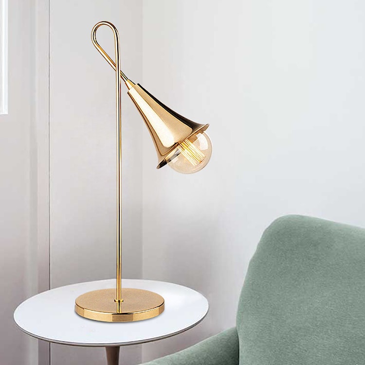 Lampa stołowa Fiertsy w kształcie trąbki złota  - zdjęcie 3