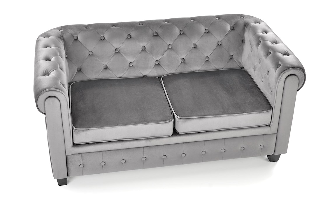 Sofa pikowana Visaus velvet popielaty  - zdjęcie 7