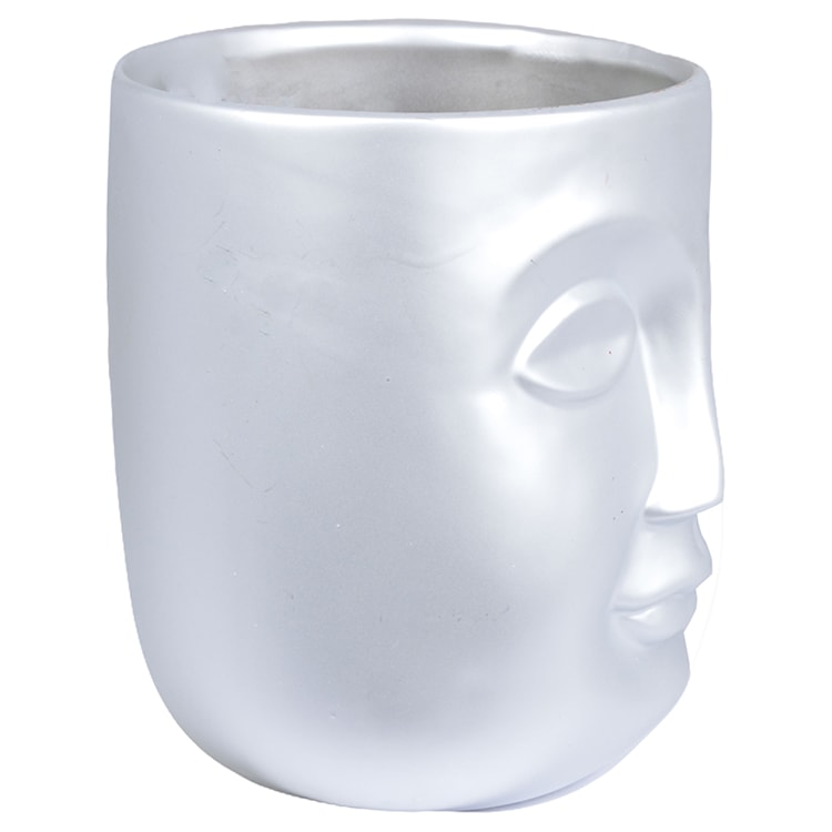 Doniczka ceramiczna Tantury średnica 18 cm srebrna  - zdjęcie 3