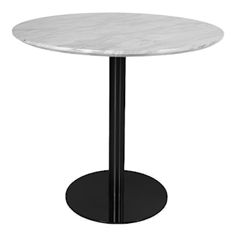Stół okrągły Rifetta średnica 110 cm biały marmur na czarnej podstawie