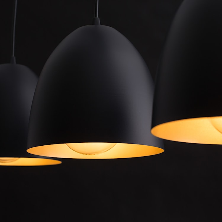 Lampa wisząca Alatri czarna ze złotym wnętrzem x3  - zdjęcie 4