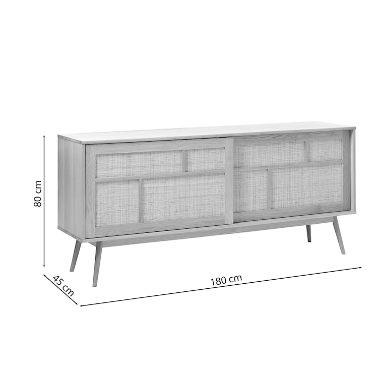 Komoda Visimmy 180 cm przyciemniony dąb/plecionka  - zdjęcie 7