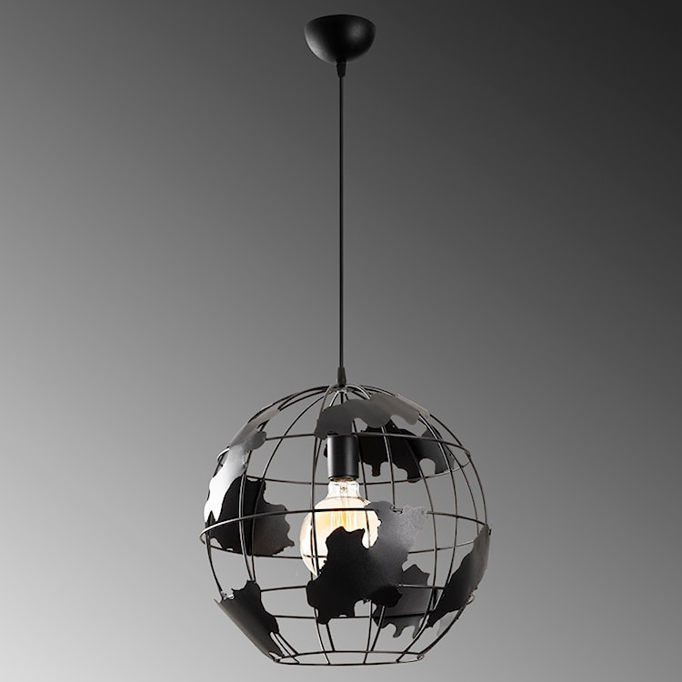 Lampa sufitowa Ozzia kula ziemska średnica 40 cm czarna  - zdjęcie 4