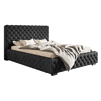 Łóżko tapicerowane 160x200 cm Forestera z pojemnikiem i pikowaniem ciemnoszare