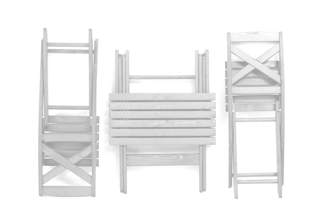 Zestaw mebli ogrodowych Bonnert stół z dwoma krzesłami biały  - zdjęcie 5