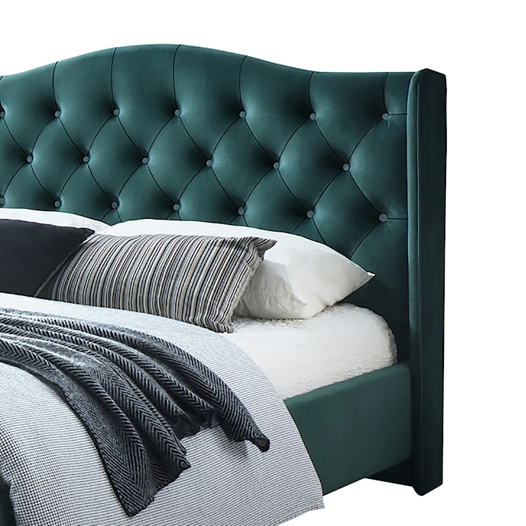 Łóżko tapicerowane Balmore 160x200 cm zielony velvet  - zdjęcie 5