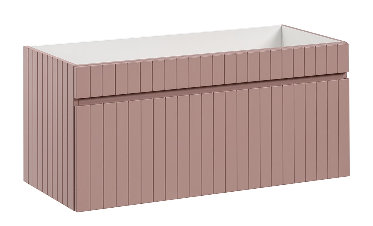 Szafka pod umywalkę Becialls 100 cm Różowa z blatem Dąb Evoke  - zdjęcie 5