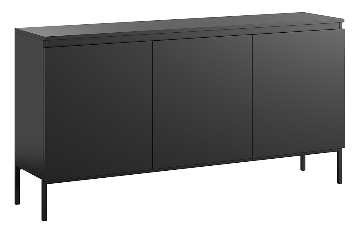 Komoda trzydrzwiowa Bemmi 150 cm czarna z czarnymi nogami  - zdjęcie 2