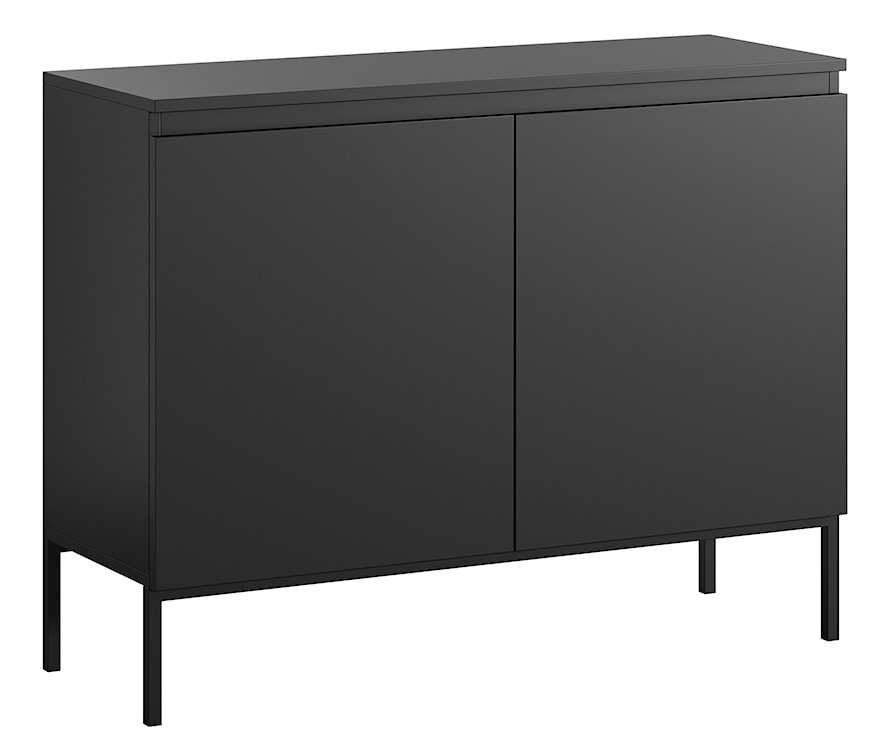 Komoda dwudrzwiowa Bemmi 100 cm czarna z czarnymi nogami  - zdjęcie 2