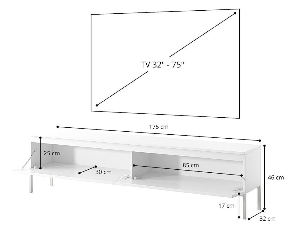 Szafka RTV Bemmi 175 cm Ciemnozielony  - zdjęcie 7