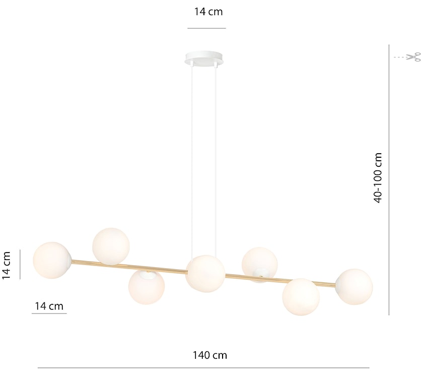 Lampa wisząca Bestalles biało-złota x8  - zdjęcie 11