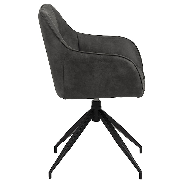 Krzesło tapicerowane obrotowe Hongor ciemny szary na czarnych nogach  - zdjęcie 3