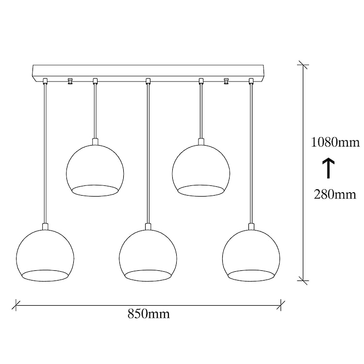 Lampa wisząca Derealle x5 złota  - zdjęcie 5