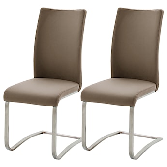Zestaw dwóch krzeseł tapicerowanych na płozach Trivoris beżowe