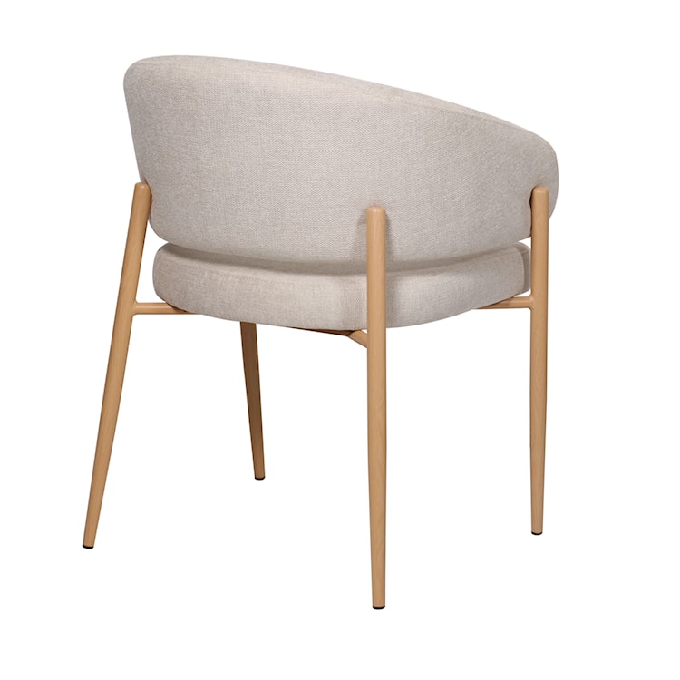 Krzesło tapicerowane Resilly beżowa plecionka/ dębowe nóżki  - zdjęcie 5