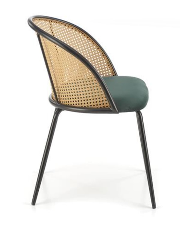 Krzesło z tworzywa Inaches technoratan/ zielony velvet  - zdjęcie 3