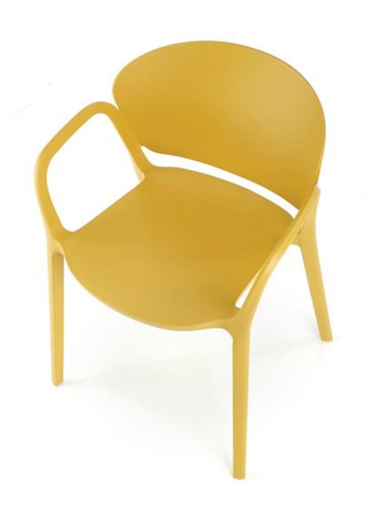 Krzesło z tworzywa Nionine z podłokietnikami żółte  - zdjęcie 8