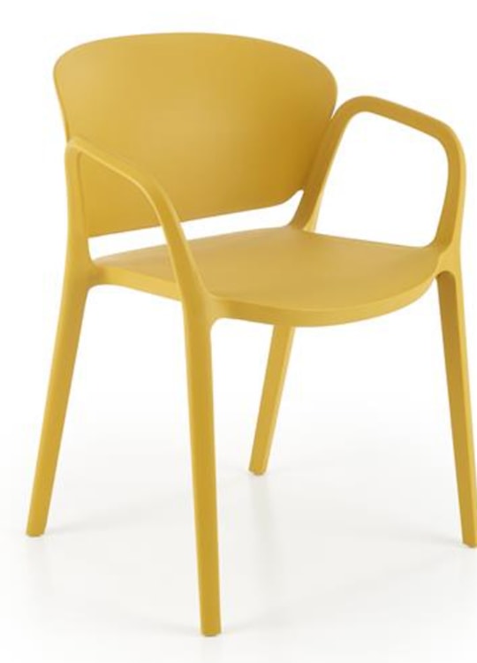 Krzesło z tworzywa Nionine z podłokietnikami żółte  - zdjęcie 6