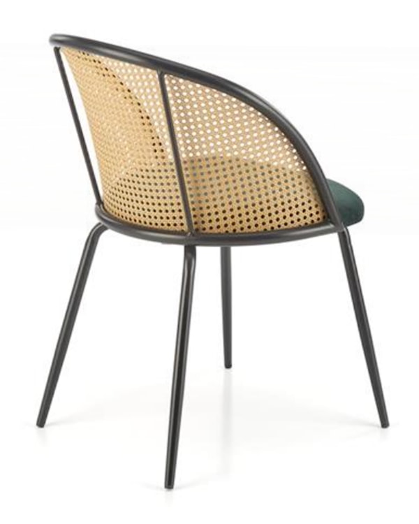 Krzesło z tworzywa Inaches technoratan/ zielony velvet  - zdjęcie 2