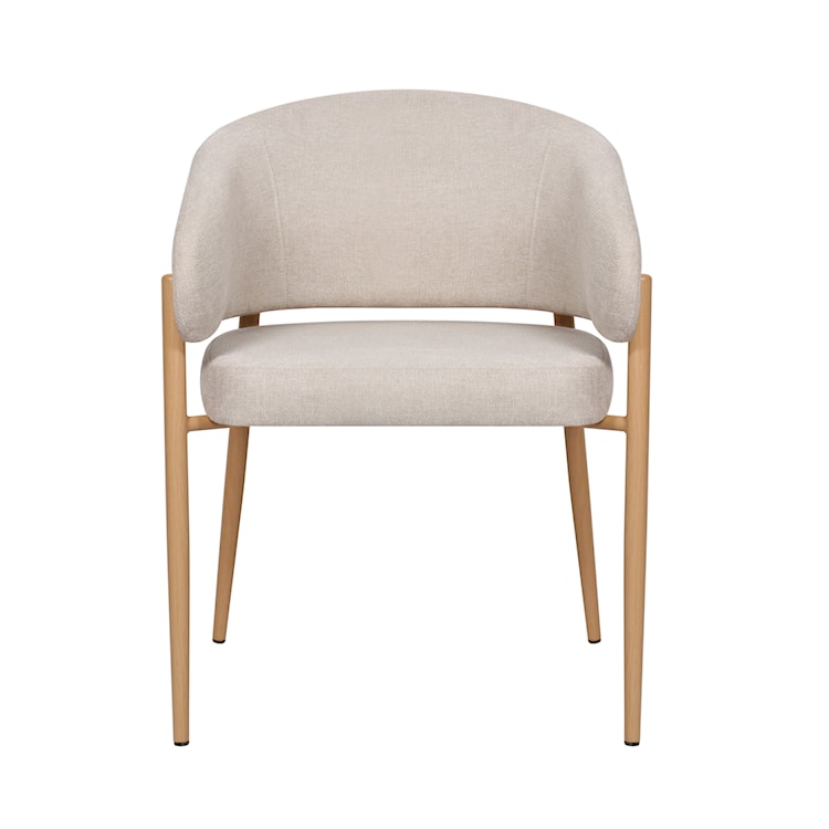 Krzesło tapicerowane Resilly beżowa plecionka/ dębowe nóżki  - zdjęcie 3