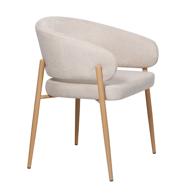 Krzesło tapicerowane Resilly beżowa plecionka/ dębowe nóżki  - zdjęcie 6