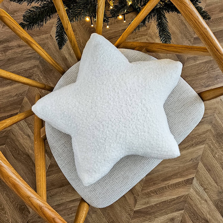 Poduszka Soft Loop 44x44 cm biała gwiazdka  - zdjęcie 3