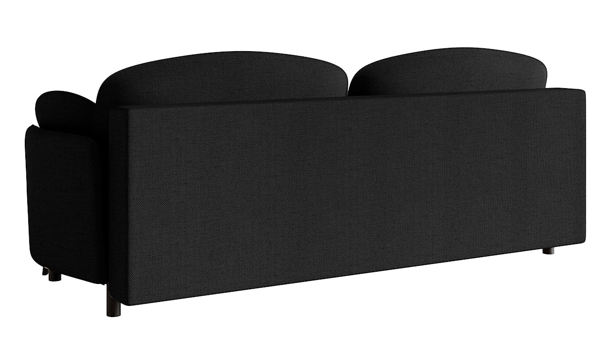 Kanapa rozkładana trzyosobowa Raviolo z pojemnikiem czarna szenil hydrofobowy nóżki czarne  - zdjęcie 6