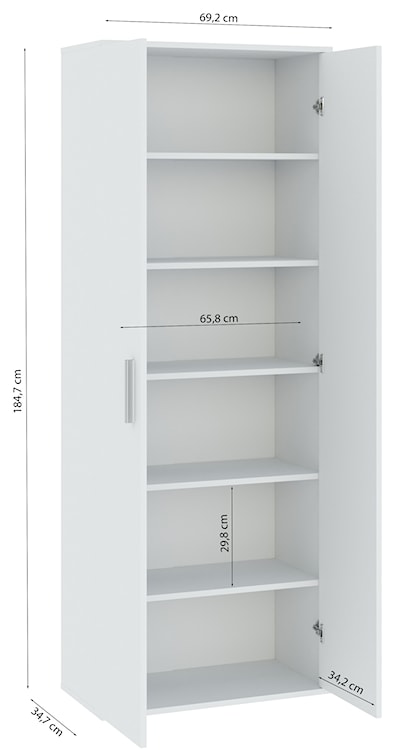 Szafa dwudrzwiowa Klara 70 cm biała  - zdjęcie 6