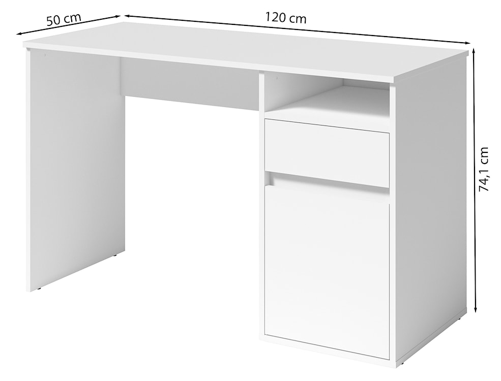 Biurko Billa z szufladą i szafką 120 cm biały  - zdjęcie 3