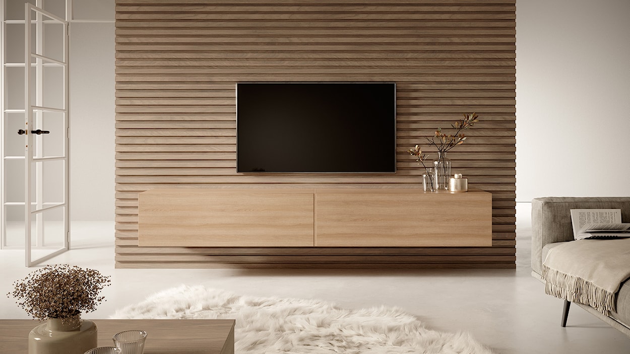 Szafka RTV Bisira 200 cm Dąb Lindberg  - zdjęcie 6