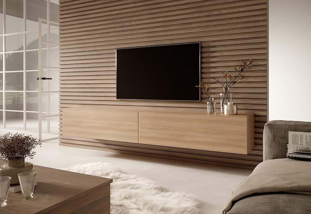 Szafka RTV Bisira 200 cm Dąb Lindberg  - zdjęcie 3