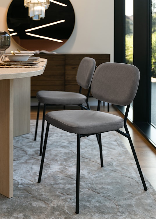 Krzesło tapicerowane Brevery szare  - zdjęcie 3