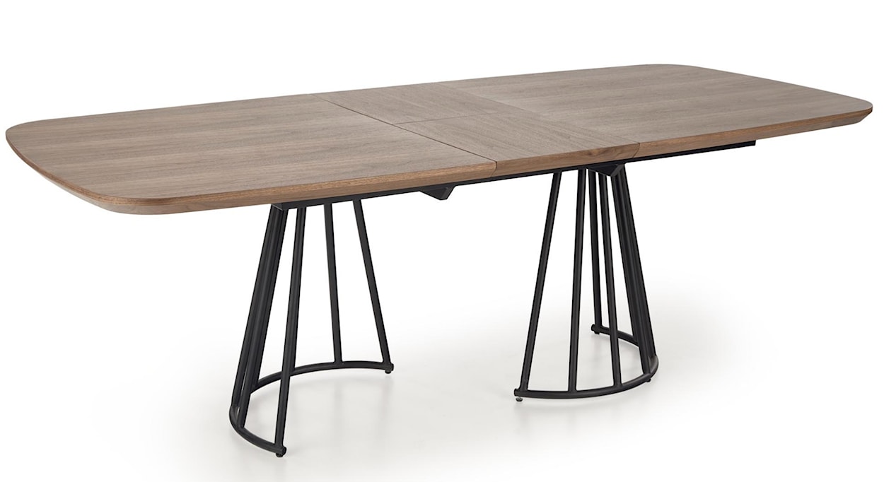 Stół rozkładany Herolled 180-200x100 cm orzech/ czarny  - zdjęcie 8