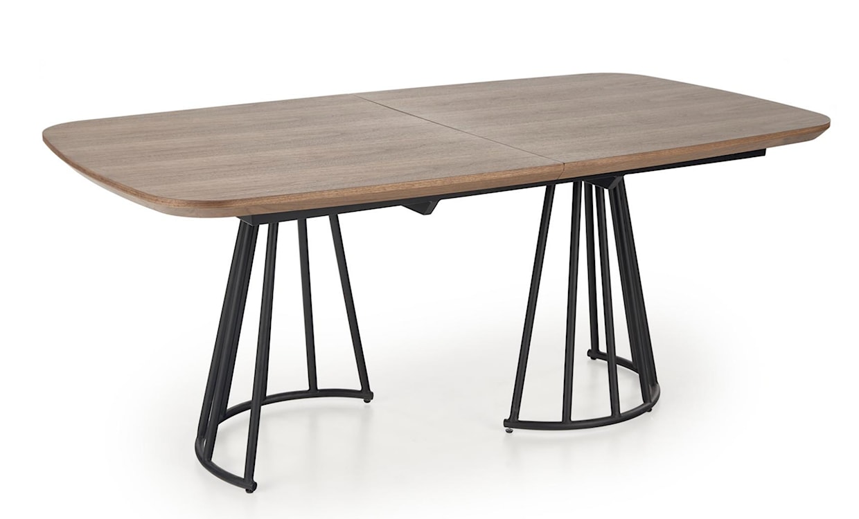 Stół rozkładany Herolled 180-200x100 cm orzech/ czarny  - zdjęcie 5