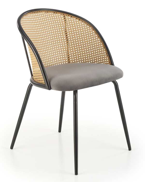 Krzesło z tworzywa Inaches technoratan/ szary velvet  - zdjęcie 5