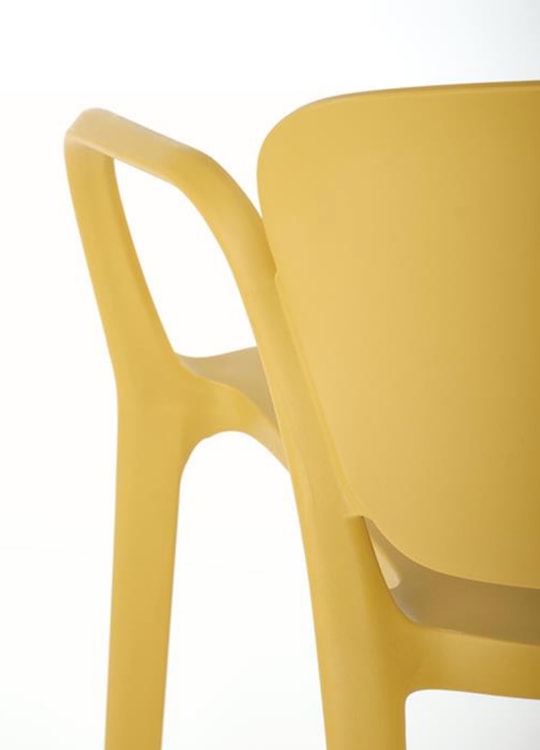 Krzesło z tworzywa Nionine z podłokietnikami żółte  - zdjęcie 4