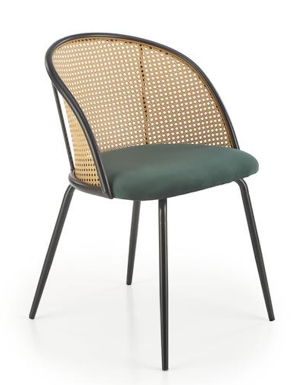 Krzesło z tworzywa Inaches technoratan/ zielony velvet  - zdjęcie 7
