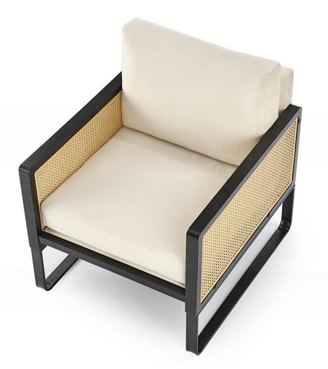 Fotel wypoczynkowy Renelsio velvet/ technorattan  - zdjęcie 4