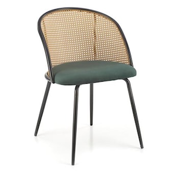Krzesło z tworzywa Inaches technoratan/ zielony velvet