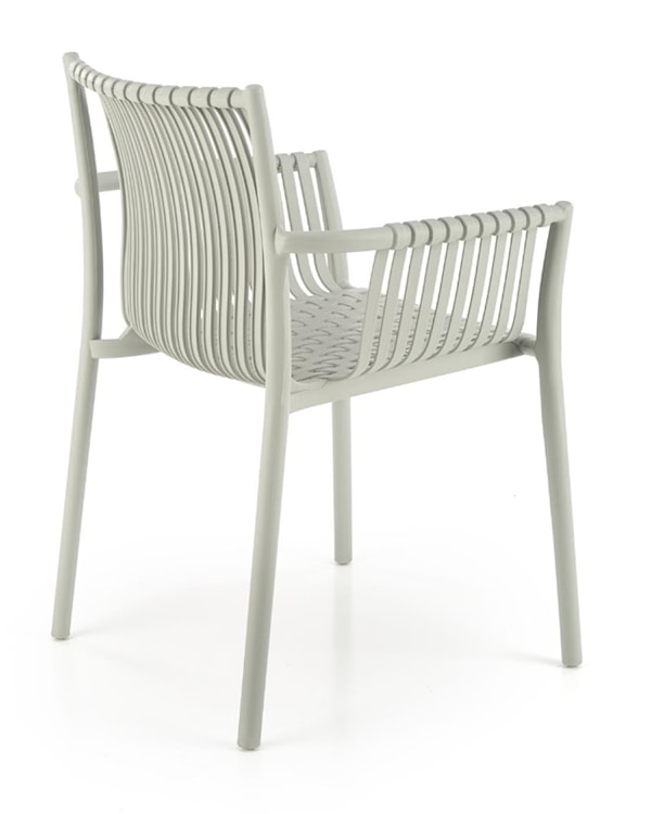 Krzesło z tworzywa Tatory z podłokietnikami jasnoszare  - zdjęcie 8